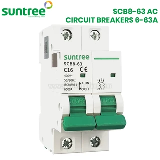 Suntree SCB8-63 AC Circuit Breaker MCB 2P 400V ตัวเลือก 16A 20A 25A 32A 40A 50A 63A เบรกเกอร์ เบรกเกอร์โซล่าเซลล์