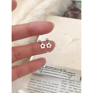 ✿ ต่างหูดอกไม้ตุ้งติ้ง; ต่างหูดอกไม้สีเงิน, ต่างหูดอกไม้สีน้ำเงิน