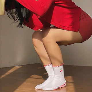 [พร้อมส่ง] 🍒Cherry Pop🍒 Grip Socks ถุงเท้ากันลื่น สำหรับโยคะ พิลาทิส ออกกกำลังกาย