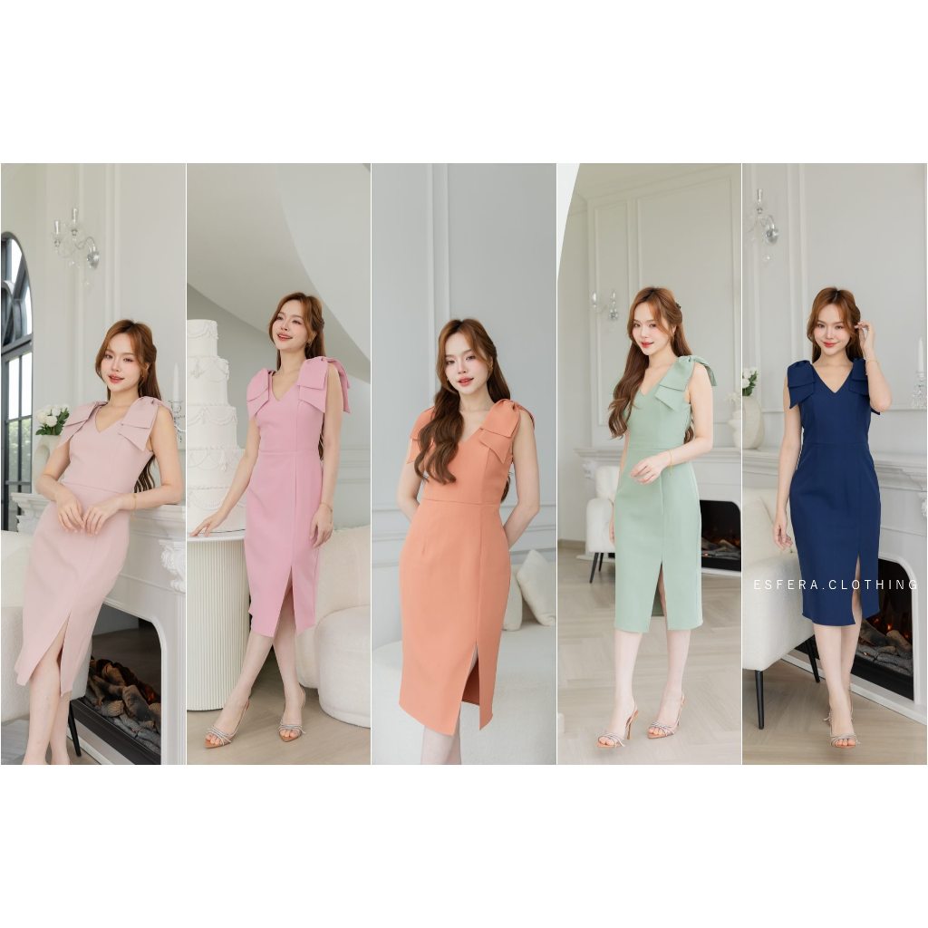 เดรสออกงาน DR081-1 Charlotte Vee Dress