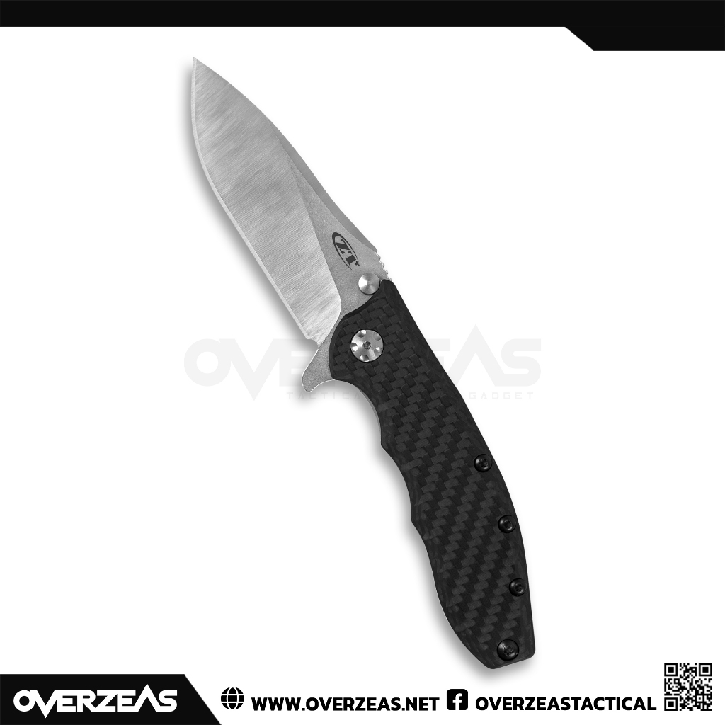 มีดพับ Zero Tolerance 0562CF Hinderer Knife Carbon Fiber (MAGNACUT 3.5" Satin/Stonewash),ZT0562CF