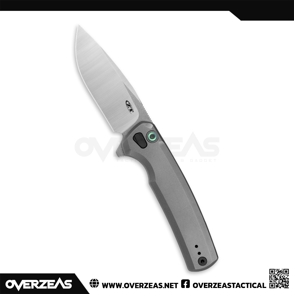 มีดพับ Zero Tolerance 0044 Button Lock Knife Gray Titanium (S45VN 3.25" Satin),ZT0044