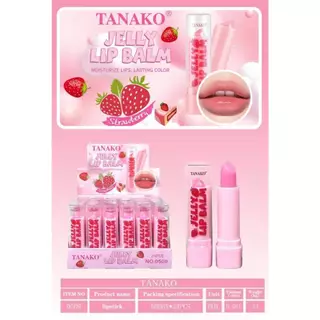 {24แท่ง} TANAKO Strawberry Jelly Lip Balm ลิปบาล์มมีสี บำรุงริมฝีปาก กลิ่นสตรอว์เบอร์รี่ no.0509