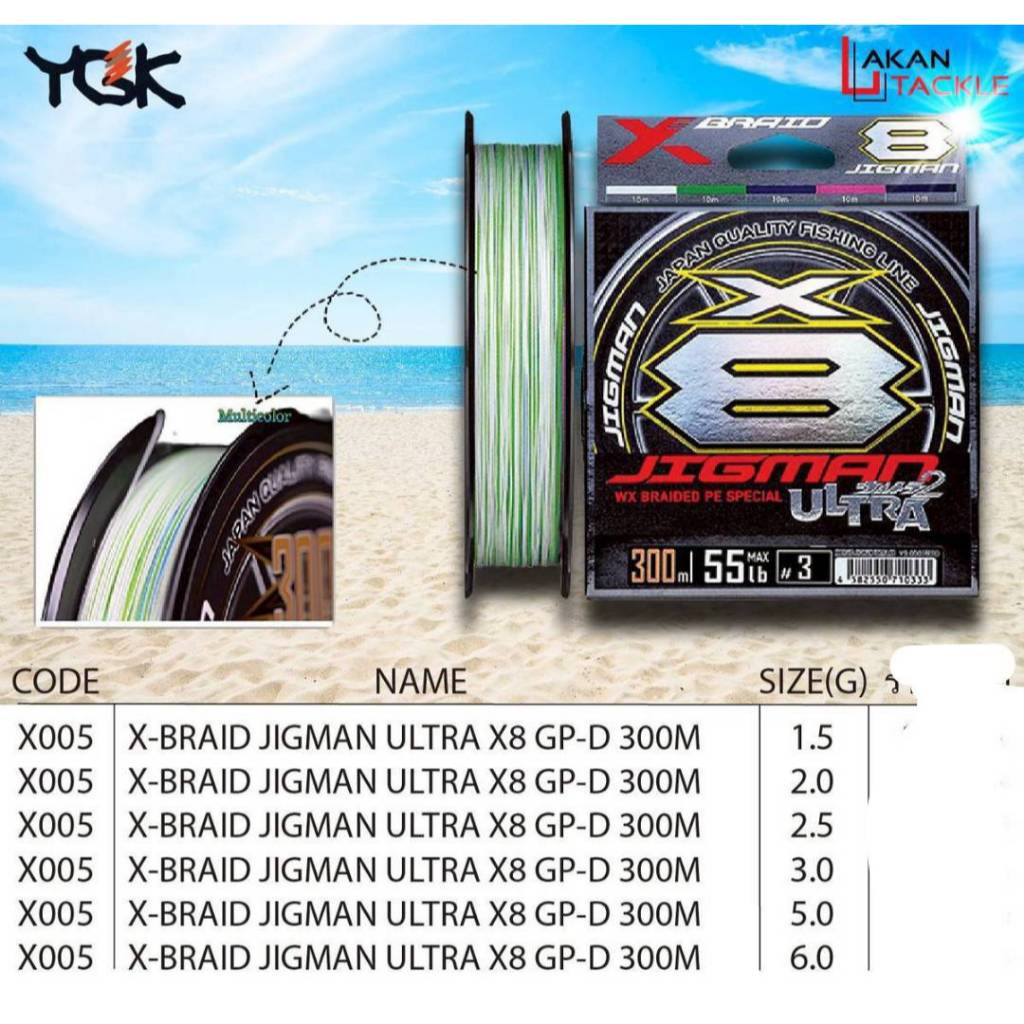 สายYGK(X005) X-Braid Jigman Ultra X8 GP-D 300m