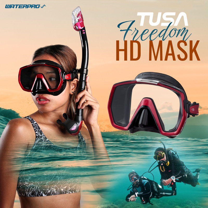 หน้ากากดำน้ำเลนส์เดี่ยว – M1001 Freedom HD แบรนด์ TUSA – มุมมองกว้าง