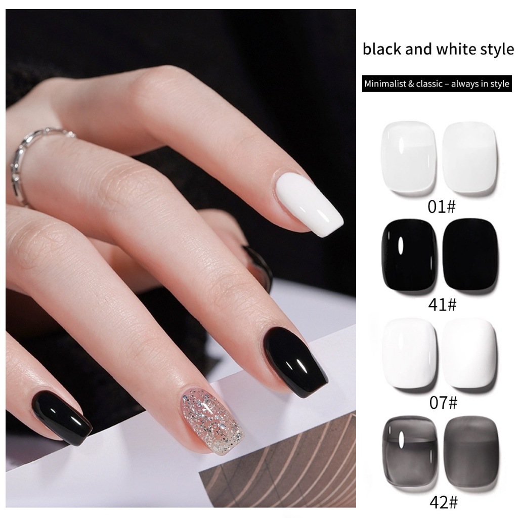 Mordda สีเจล ขาว ดำ ขาวนม ดำใส (DD204-17) ยาทาเล็บเจล สีเจลทาเล็บ 15ml