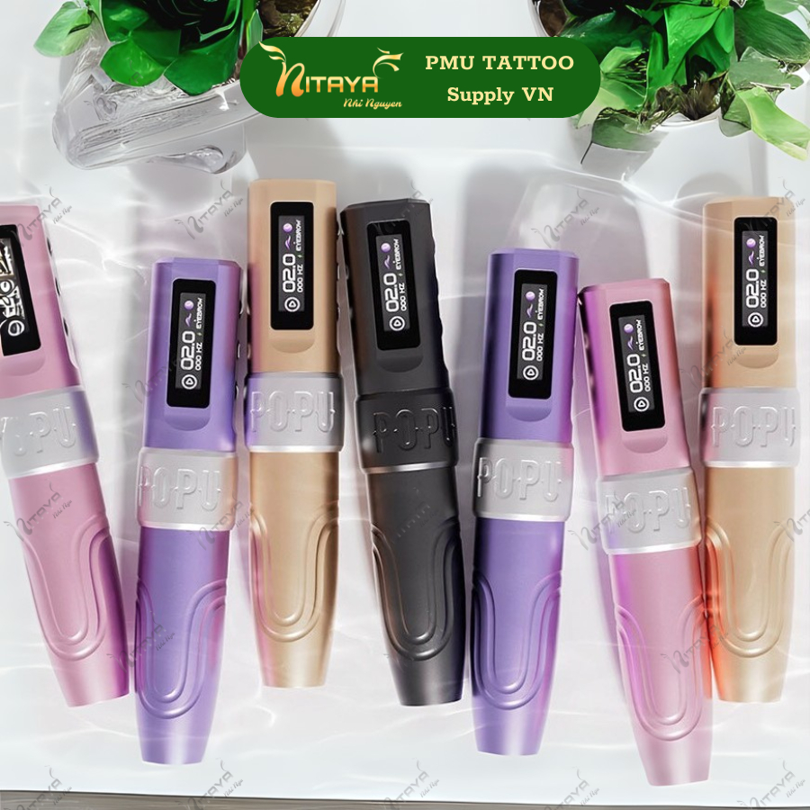 เครื่องสัก Popu MINI DIVA เครื่องสักไร้สาย จอแสดงผลดิจิตอล พร้อมของแถม500-.