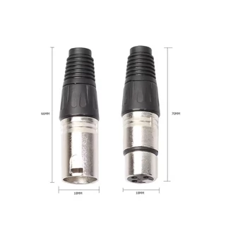 XLR MALE - XLR FEMALE ปลั๊ก - แจ็ค XLR ( ผู้ - เมีย ) CANNON ผู้-เมีย ปลั๊ก XLR 3PIN ตัวผู้/ตัวเมีย ปลั๊กแคนนอนคุณภาพสูง