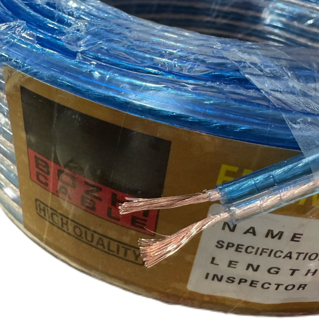 TDP SOUND สายลำโพงใส 10 เมตร ลวดทองแดง speaker cable AUDIO/PA. /DJ- Red