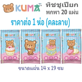 BABY WIPES ทิชชู ทิชชู่เปียก สำหรับเด็ก ไม่มีแอลกอฮอล์ กระดาษเปียก เช็ดหน้า ทิชชูเด็ก เบบี้ KUMA HIPPO