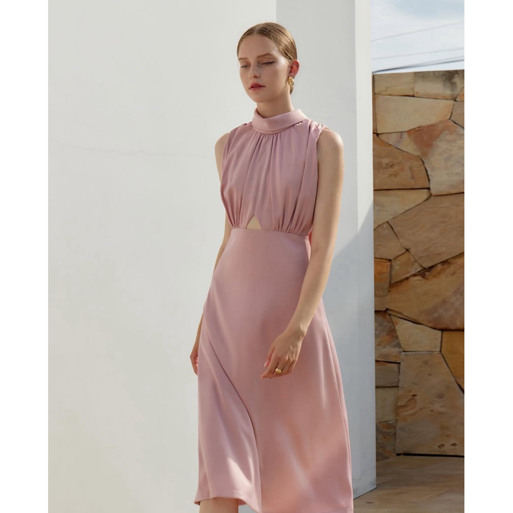 เดรส Stilistashop รุ่น Esther Silk Dress สีชมพู ไซส์ xs