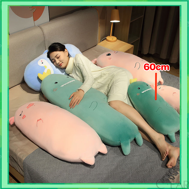 หมอนกอด หมอนข้างสุขภาพ หมอนข้างใยสังเคราะห์ผ้าหุ้มขนนิ่มลวดลายน่ารัก หมอนข้างตุ๊กตา 60cm การออกแบบซิป ถอดออกได้