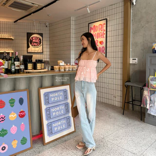FLORE | rosen baby pink cami tank เสื้อสายเดี่ยวชีฟอง