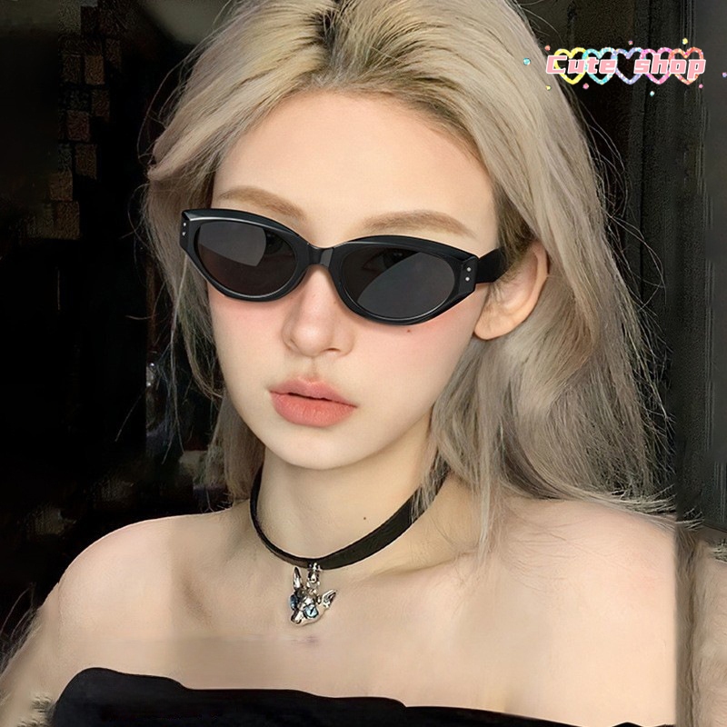 แว่นกันแดด Cat Eye ย้อนยุค เครื่องประดับแฟชั่น เรียบง่าย ทันสมัย ​​และทนทานต่อรังสียูวี ส่งไวจากไทย