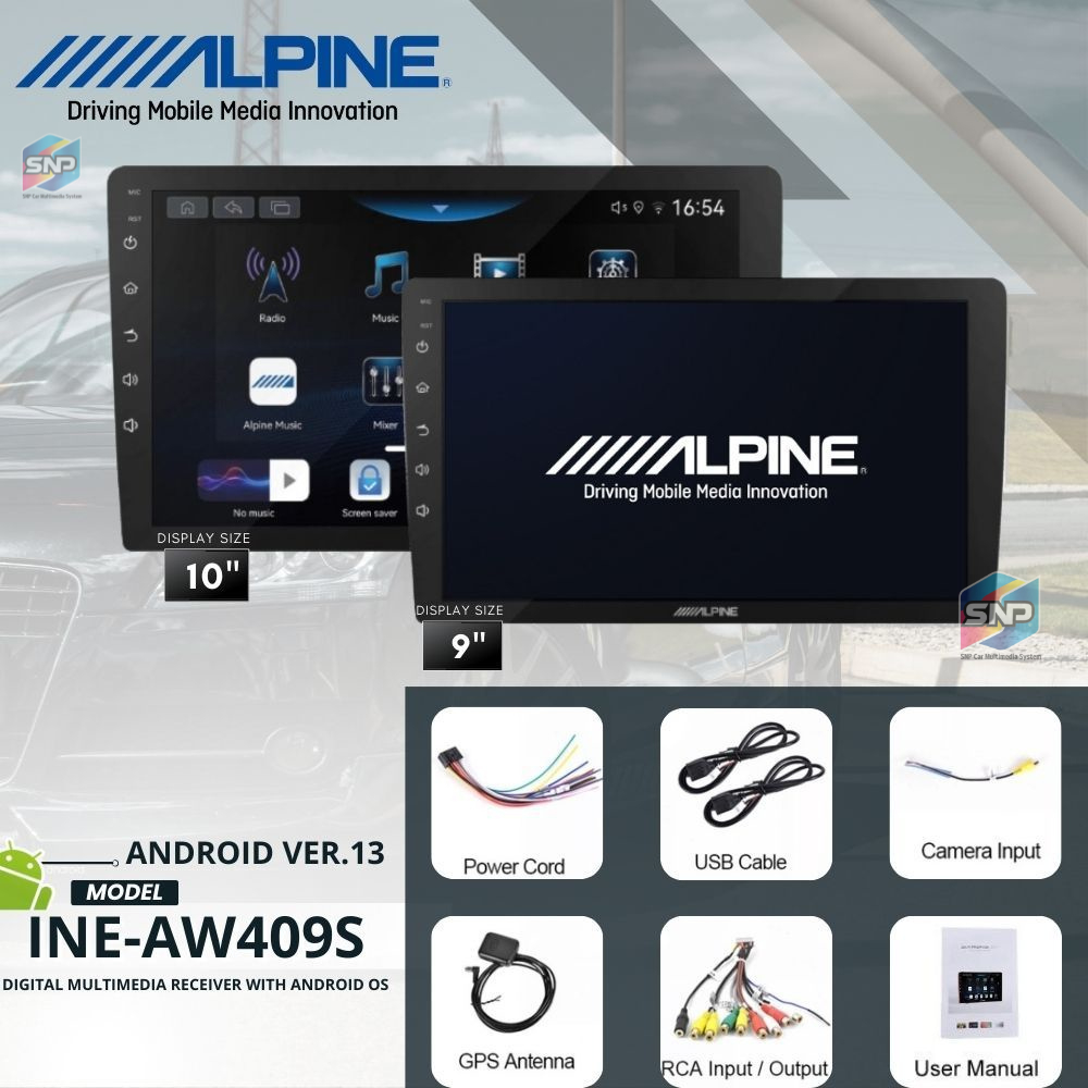 ALPINE INE-AW409S สินค้าคุณภาพของเเท้จอแอนดรอยติดรถยนต์ มีขนาด9" 10" สินค้าของเเท้รับประกันจากศูนย์