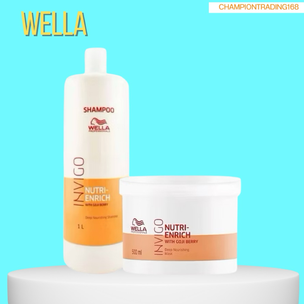 WELLA NUTRI ENRICH 150 500 1000 ML. แชมพู ทรีทเม้น ซ่อมแซมผมแห้งกร้าน ถูกทำร้ายพร้อมมอบความชุ่มชื้นอ