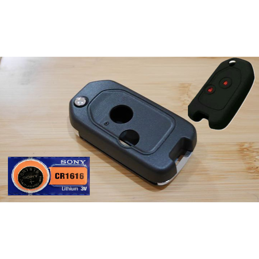 กุญแจพับ  Honda แบบพับ Jazz City Brio Amaze Civic  + ถ่าน sony CR1616+ซิลิโคน *ส่งฟรี*