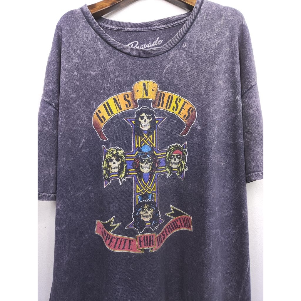 เสื้อวง มือสอง GUNS N ROSES อก 48 ยาว 28 #84