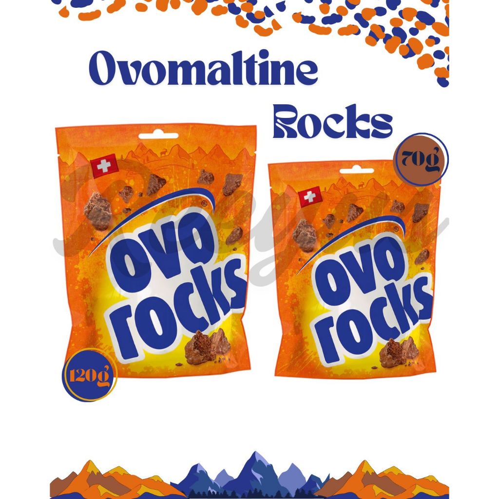 Ovomaltine Rocks palm oil free ขนมช็อกโกแลตจากสวิตเซอร์แลนด์ที่หลายคนนิยม ด้วยรสชาติและเนื้อสัมผัสที่โดดเด่น มี 2 ขนาด