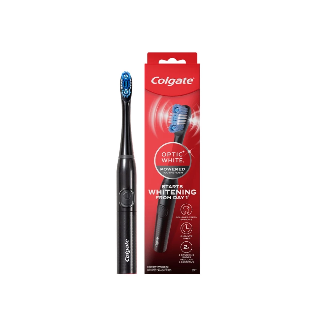 แปรงสีฟันไฟฟ้า คอลเกต อ๊อพติค ไวท์ Colgate Optic White Battery Toothbrush