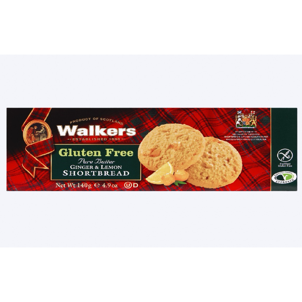 [Gluten free] Walkers Ginger Lemon 140g คุกกี้รสขิงมะนาว กรูเตนฟรี/Butter shortbread 140g.