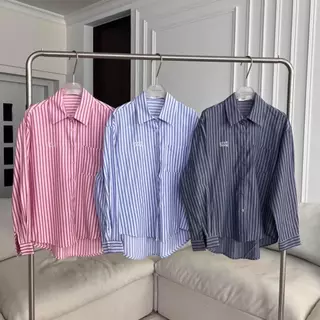 PTSH203 เสื้อเชิ้ตลายริ้วปัก PROMTHONG PREMIUM SHIRT