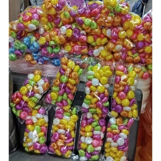 เหรียญโปรยทานคละสี 100ลูก ราคาถูก ลูกส้ม แบบตัวเปล่า สินค้าพร้อมส่งทุกวัน 100ลูก 95 บาท ราคาถูก ลูกแน่น