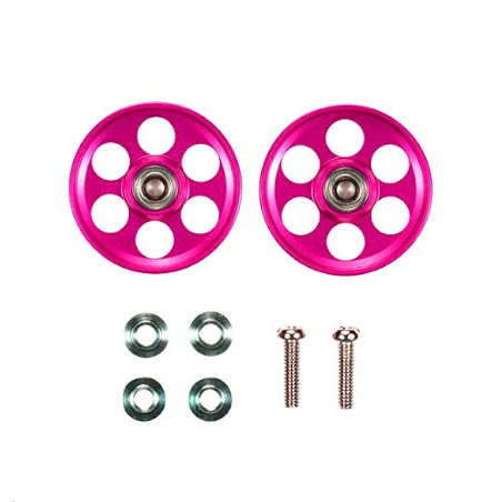 ทามิย่า💯โรลเลอร์ TAMIYA [95213:⭐️900] HG Lightweight 19mm Aluminum Ball-Race Rollers (Ringless/Pink)
