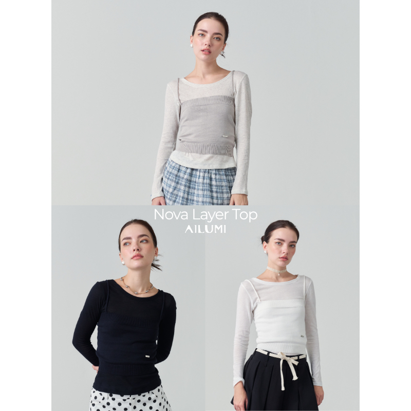 AILUMI - Nova Layer Top เสื้อเลเยอร์ 2 ชั้นใส่แยกชิ้นได้ (จำหน่ายเป็นเซ็ต)