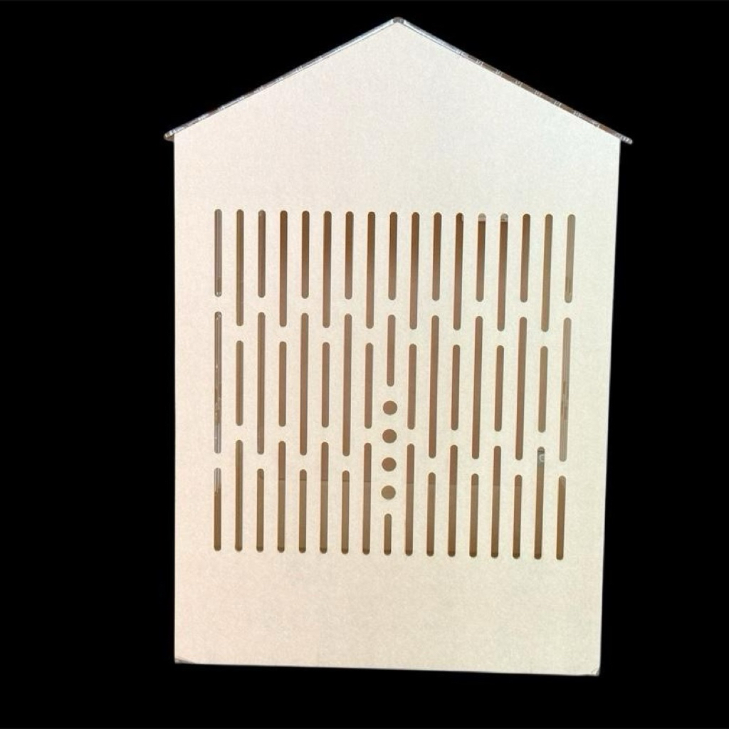 กล่องอะคริลิค ทรงบ้าน สัตว์เลี้ยง ขนาด 30*30*45cm. (กว้าง ยาว สูง) หนา 3 มิล รู 0.5 มีรูใส่ขวดน้ำ มีทึ่วัดอุณหภูมิ - รูปที่ 5