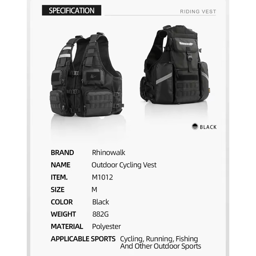 Rhinowalk M1012 เสื้อกั๊กเป้น้ำ — صورة 8
