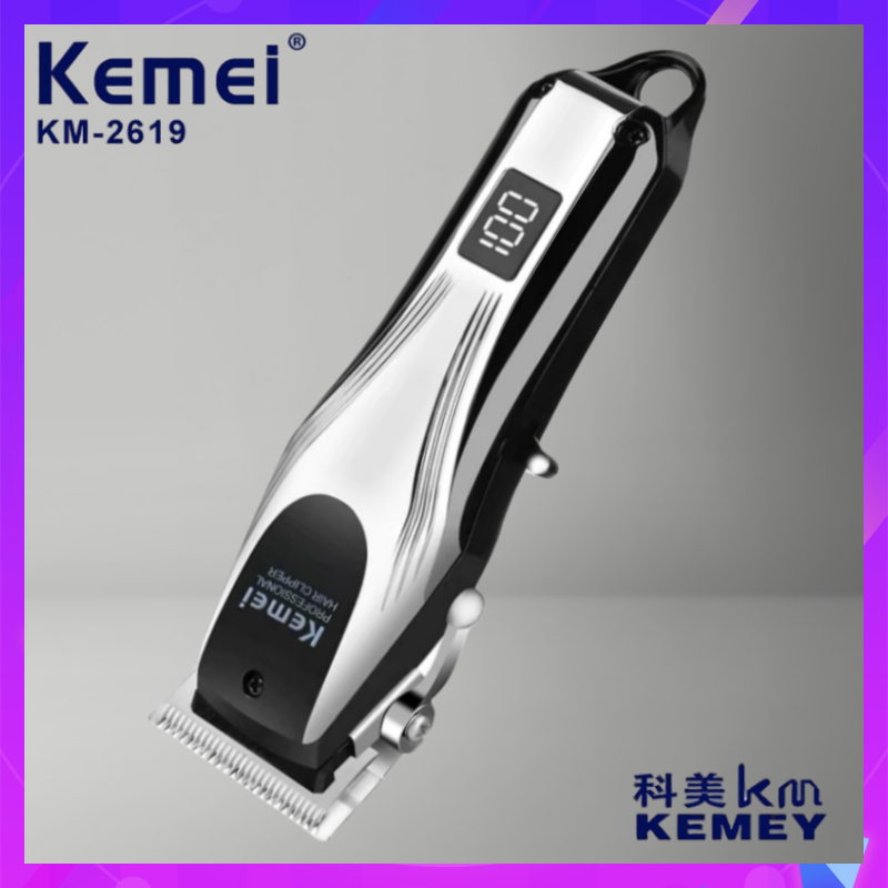 ปัตตาเลี่ยนตัดผมไร้สาย Kemei KM-2619 แบบชาร์จไฟได้ ปรับระดับได้ จอแสดงผล LCD