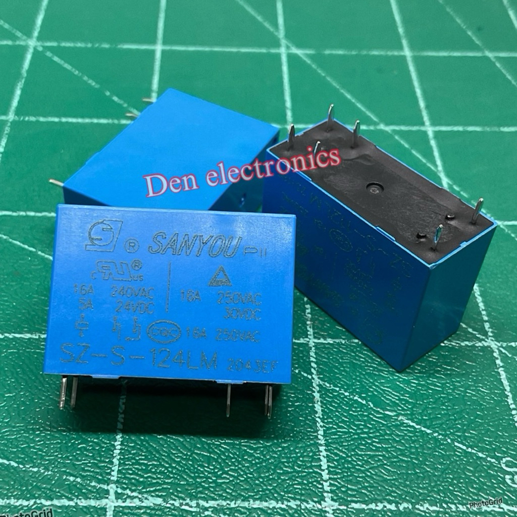 รีเลย์ Sanyou  SZ-S-124LM  24VDC /SZ-S112LM 12VDC 6ขา  หน้าคอนแทค 16A 250VAC (ของแท้) พร้อมส่ง