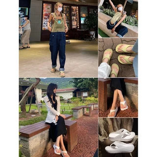 Tawii. รองเท้าแตะ พื้นหนา รองเท้าแตะผู้หญิง ทนต่อการสึกหรอ กันลื่น แฟชั่น รองเท้าแตะคีบ ส้นหนา 3 ซม