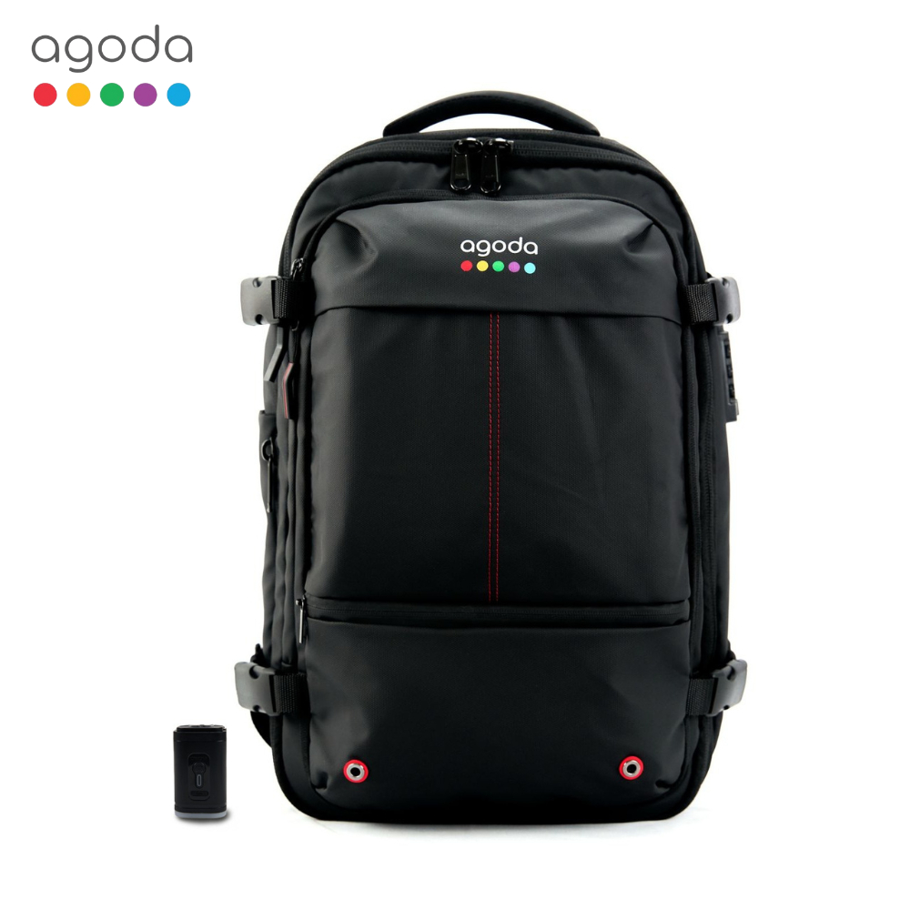 Agoda Vacuum Compression Travel Backpack 32 x 20 x 49 CM กระเป๋าเป้แบบบีบอัดสุญญากาศแถมปั้ม อ็อกซ์ฟอร์ด จุของเยอะ