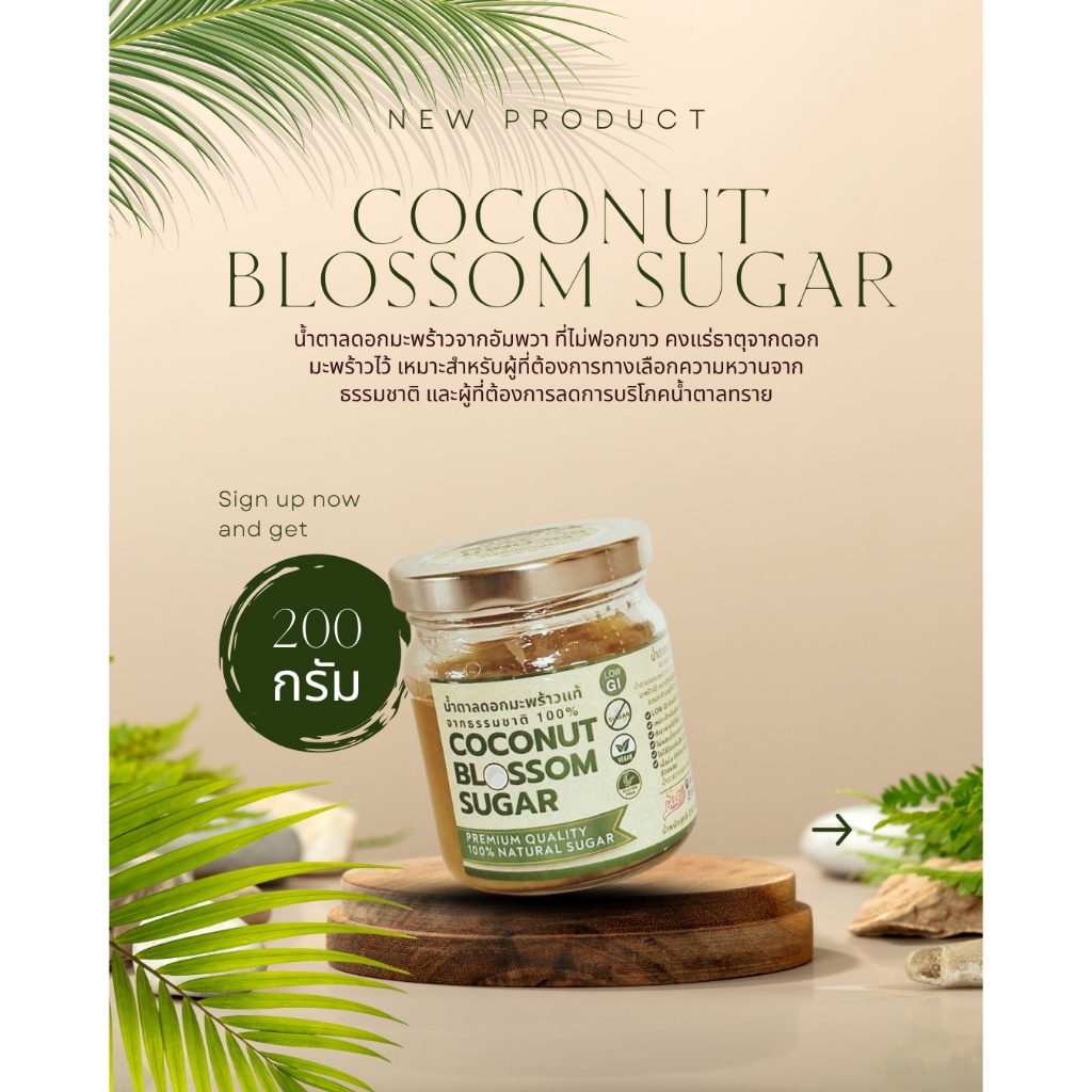 ใจใจ น้ำตาลดอกมะพร้าวธรรมชาติ100% coconut blossom sugar ไม่ผสมน้ำตาลทราย หอมเหมาะคุมน้ำหนัก 500 กรัม - รูปที่ 6