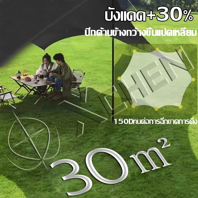 ทาร์ป ฟลายชีท กางเต็นท์ เคลือบกาวดำ 3x5/4.5x4.5/5.3x4.5 thumbnail 8