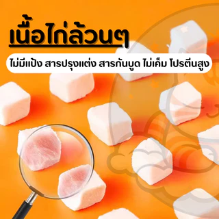 อกไก่เต๋า 500กรัม อกไก่ฟรีซดราย ไม่มีผง อกไก่เต๋าฟรีซดราย ไก่ฟรีซดราย ฟู้ดเกรด ขนมแมว ขนมสุนัข Cloudycat
