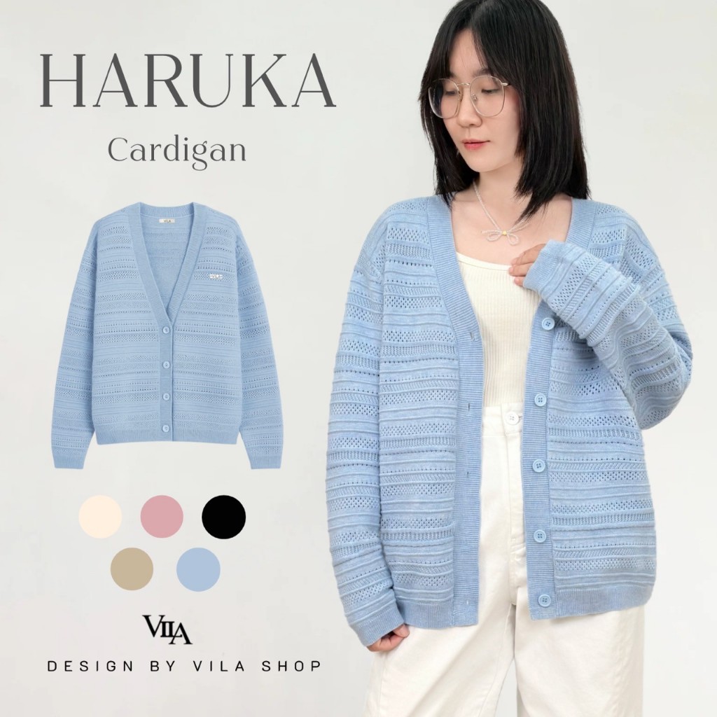 VILA | HARUKA CARDIGAN  VL104 เสื้อคลุมไหมพรมทอลายฉลุ