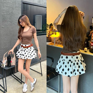BRB : Polka dots balloon skirt กระโปรงบอลลูนลายจุด แถมเชือกผูกผม 1 เส้น