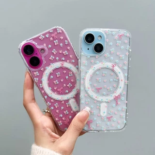 🔥มาใหม่ เคสใสชาร์จได้ ใสชาร์ได้ลายโบว์ เคสใสลายการ์ตูน for iPhone 11 12 13 14 15 16 Pro max 16plus 15plus 14plus
