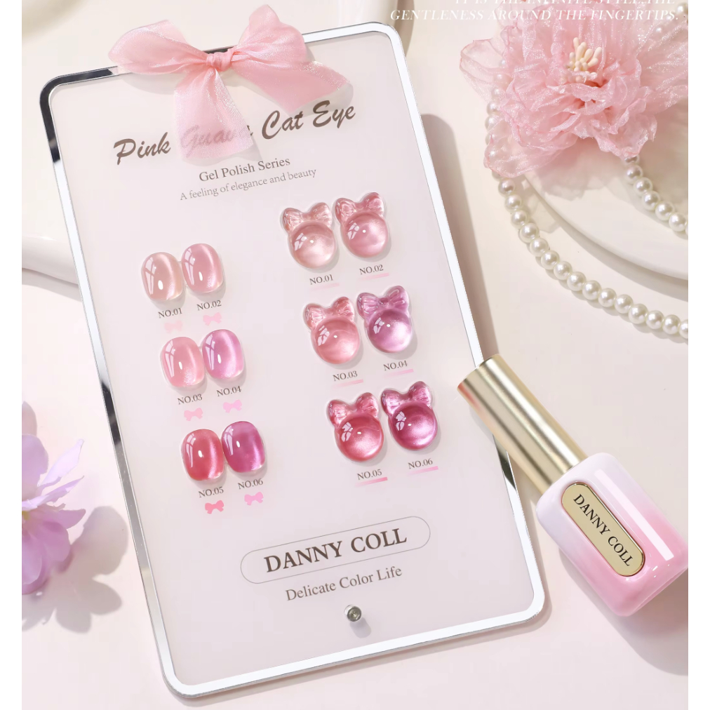 สีเจลลูแก้ว DANNY COLL รุ่น L008 สีลูกแก้ว ยกเซต 6 สี cateye ยาทาเล็บเจลลูกแก้ว แถมชาร์จสำเร็จรูป – โปรปัง