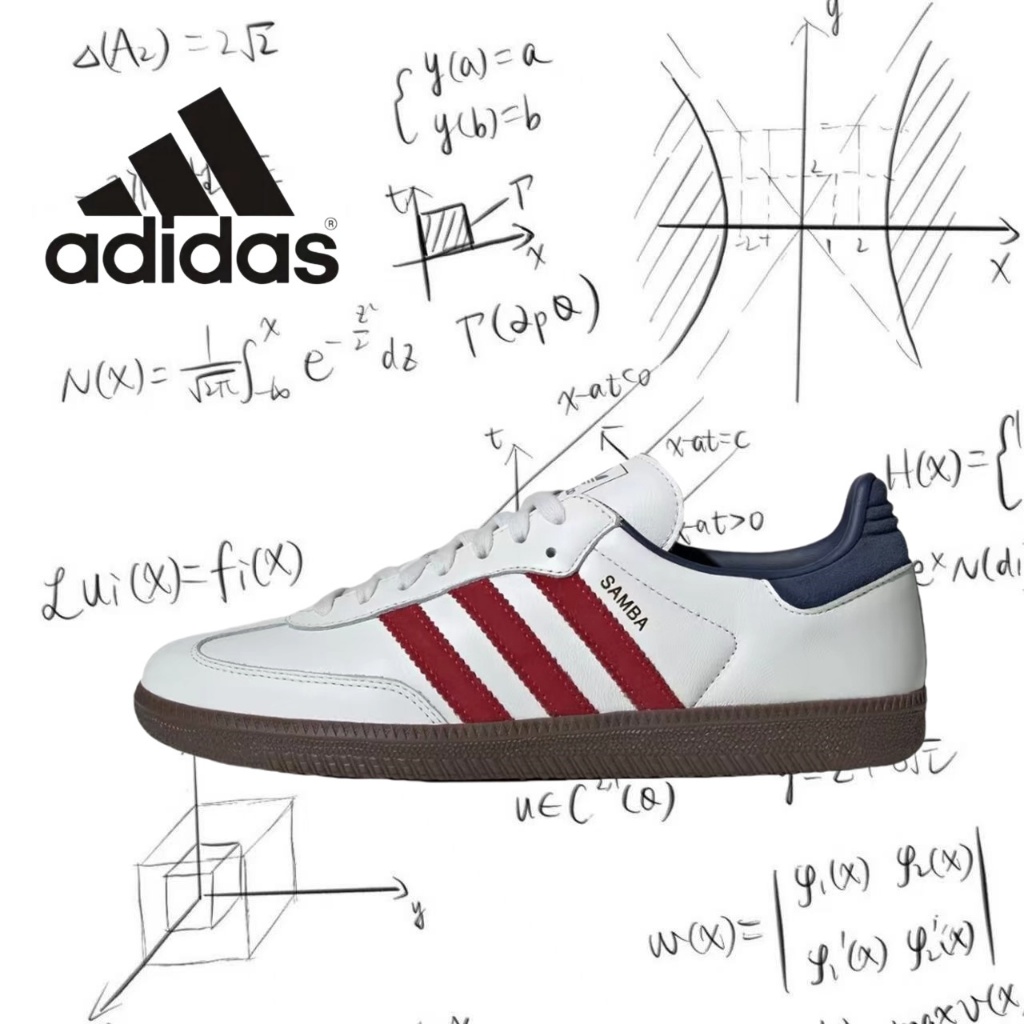 ✨ของแท้ 100 %✨  adidas originals Samba OG IH4881 สีขาว/แดง/สีน้ำตาล