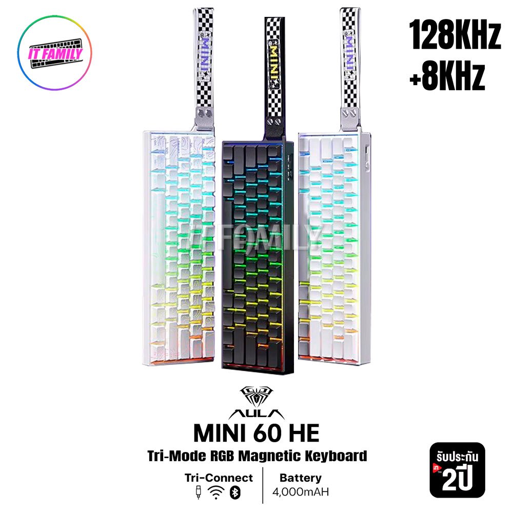 AULA Mini60HE (Pro/Max) Tri-Mode Magnetic Keyboard High-Performance 8Khz (ENG) I รับประกัน 2 ปี