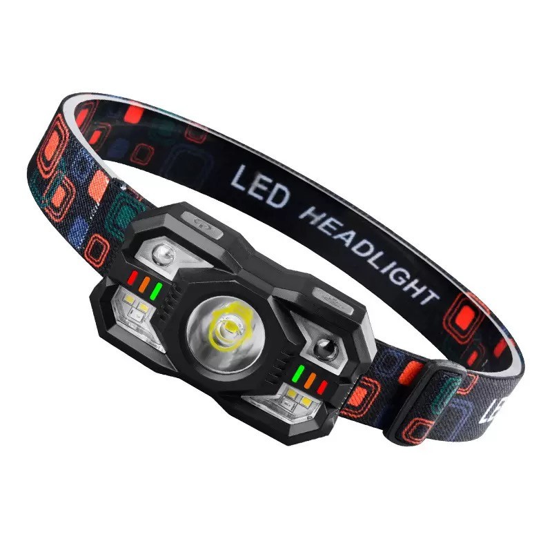 ไฟฉายแรงสูง led usb ไฟฉายขนาดเล็ก ไฟฉายเดินป่า ไฟฉายฉุกเฉิน ไฟฉายคาดศรีษะ กันน้ำได้ มีเซนเซอร์เปิด-ปิด
