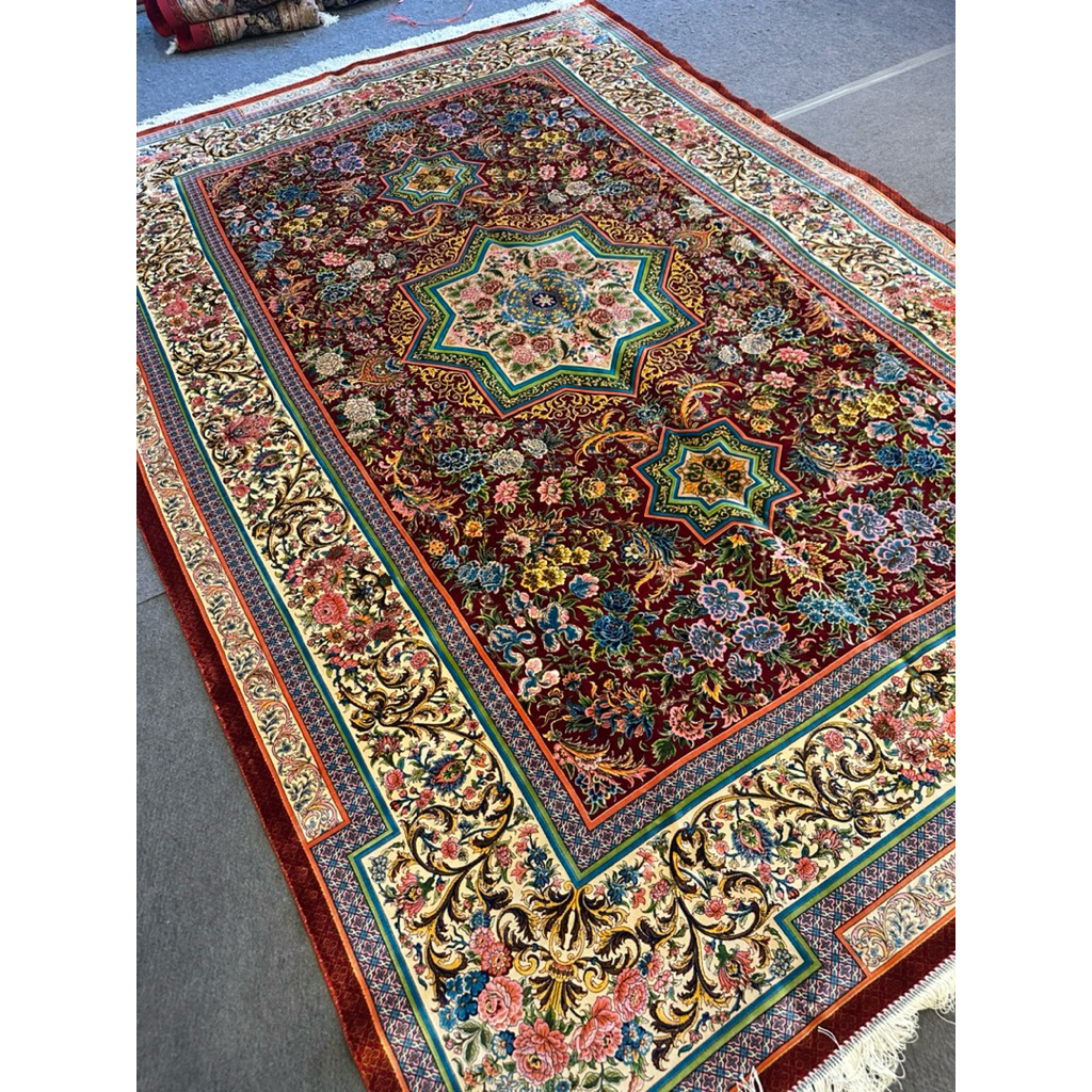 Premium Semi-Handmade Persian Silk Carpet 2x3m – High-Density, Tight Knot, Fine Short Pile | Luxurio