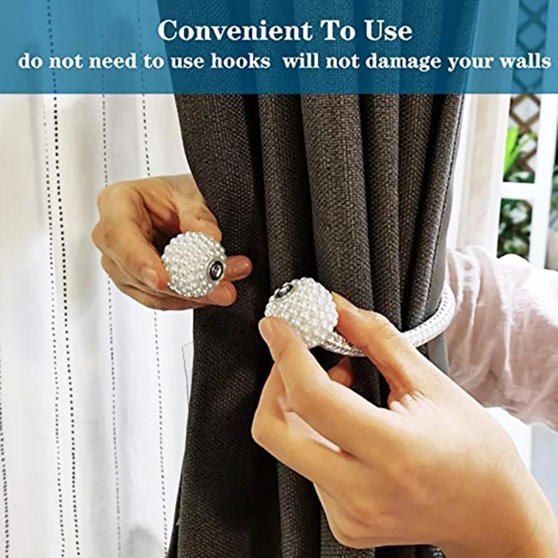 SIMO สายรัดผ้าม่าน แบบแม่เหล็ก สไตล์เพิร์ล วิธีการมัดหลายแบบ มีให้เลือกหลากหลายสี เชือกรัดผ้าม่าน - รูปที่ 3
