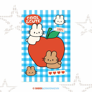 (Postcard) Bunny Babidi : Apple โปสการ์ดกระต่ายขนาด 4x6 นิ้ว