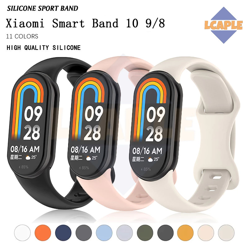 สายยางซิลิโคน for Xiaomi Mi Band 10 9 8 สายคล้องคอกีฬาเปลี่ยนอุปกรณ์เสริม for Smartwatch Mi Band 10 