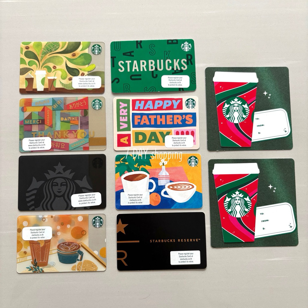 มีรุ่นเก่า10ปี20ทุกใบ บัตร Starbucks บัตรเปล่า ไม่มีเงินและ บัตรสตาร์บัค ไม่ได้ขูดพิน ขูดพิน Starbucks Reserve